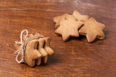 Dessert as gift. New Year. Gingerbread Cookie.の写真素材