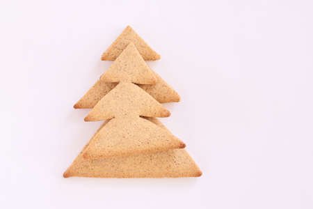 Christmas tree biscuits. White background. Delicious dessert.