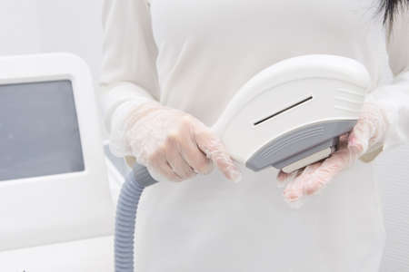 Elos Laser Legs stomach armpit Hair Removal. Epilation Treatment In Cosmetic Beauty Clinic.の写真素材