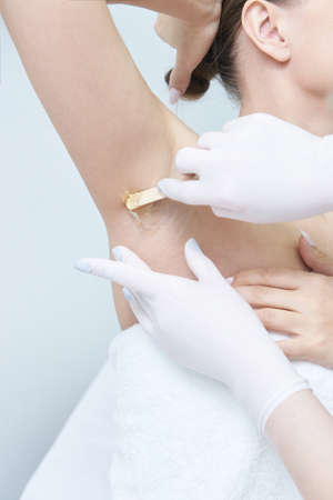 Cosmetic procedure. Hair removal. Bright skin. Beauty and health.の写真素材