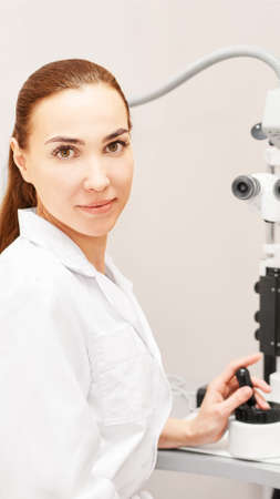 Eye ophthalmologist exam. Eyesight recovery. Astigmatism check concept. Ophthalmology diagmostic...