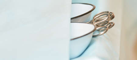 Ophthalmology laser microscope operation. Clinic room with doctor and parient. Gloves and medicine tools.の写真素材