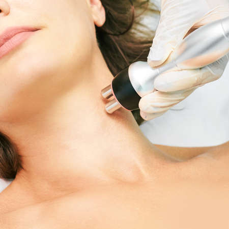Dermatology skin care facial therapy. Medical spa anto wrinkles procedure. Woman face rejuvenation....