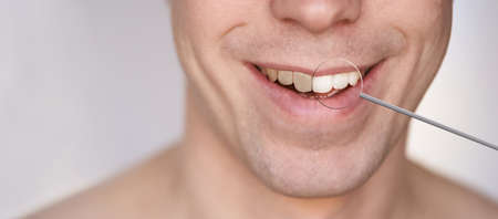Men smile. Male smiling person. Whitening oral care concept. Teeth before and after. Laughing...
