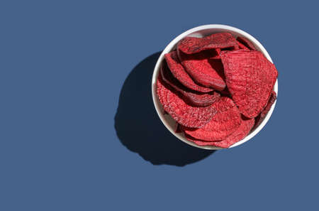 Organic tasty chips. Sliced beetroot.の写真素材