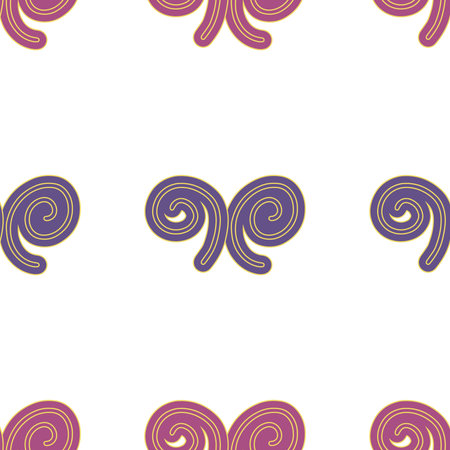 Swirl icon vector illustration. Seamless pattern. Hand drawn colorful design. Safety wind concept. Isolated graphic symbol. Autumn art sign. Brushstroke pictogram. Many doodle curve strokeのイラスト素材