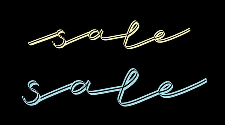 Sale lettering vector quote. Hand drawing phrase. Decor menu or slogan. Design typographic sketch. Decoration modern saying. Ads calligraphy textのイラスト素材
