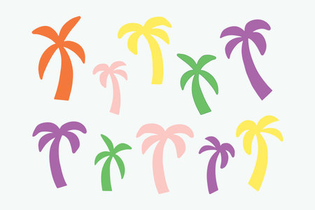 Summer vacation card. Botany tropic plant set. Graphic hand drawing quote background. Beach resort sign sketch. Holiday symbolのイラスト素材