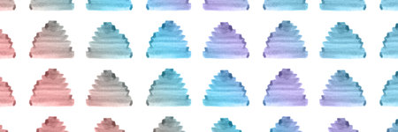 Gradient watercolor tree pattern. Summer flora background. Beautiful plant illustration. Sketch...