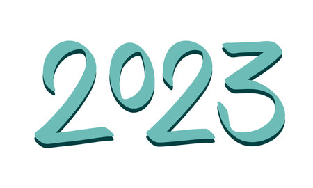 New year 2023 numbers. Christmas vector. Hand drawn xmas silhouette. Abstract cute illustration....