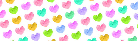 Watercolor heart texture background. Blue abstract landscape gradient. Sky pattern batik graphic....