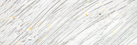 Face scrub texture. Cream skincare cosmetic. Organic stroke. Feet oily cleanser smudge. Particles in gel. White background. Top view. Fluid treatmentの写真素材