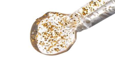 Glass dropper with botanical extracts on white background highlighting natural skincare trends and herbal beauty productsの写真素材