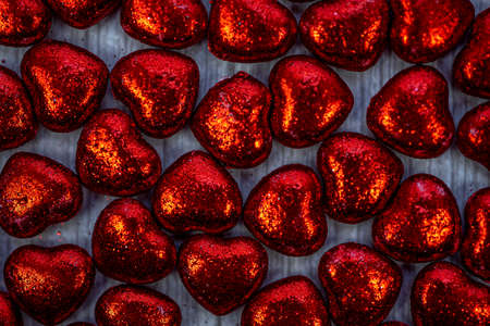 Valentines day background with red hearts. High quality photo