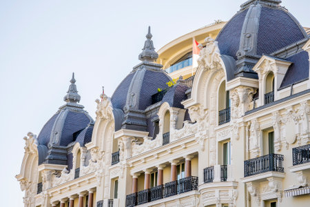 Monte-Carlo, Monaco 29.11.2020 Street in Monaco. Architecture. Sculptures. High quality photoのeditorial素材