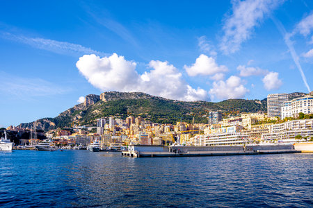 Monte Carlo, Monaco 14.12.2020 City view from port side to Monte Carlo. High quality photoのeditorial素材