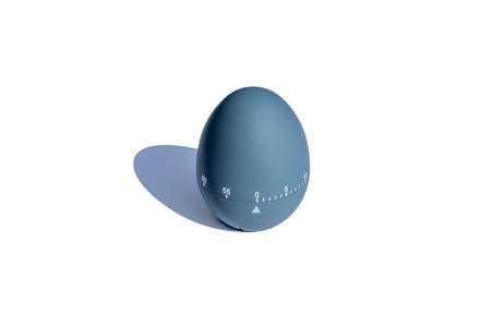 Kitchen egg timer blue isolated on white background.の写真素材