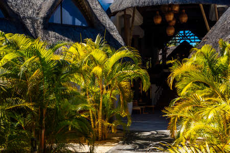 Mauritius Island - 04.11.2021: Canonnier Beachcomber Hotel. Tropical paradise island holidays on the hotel. Hight quality photoのeditorial素材