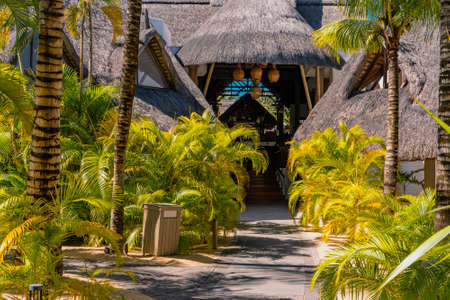 Mauritius Island - 04.11.2021: Canonnier Beachcomber Hotel. Tropical paradise island holidays on the hotel. Hight quality photoのeditorial素材