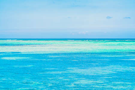 Mauritius sea water view, island turquoise waters, ripple waves aqua texture sea, nature. High...