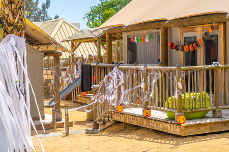 Mauritius Island - 31.10.2021 Halloween decoration in the hotel for Halloween party for children. High quality photoのeditorial素材