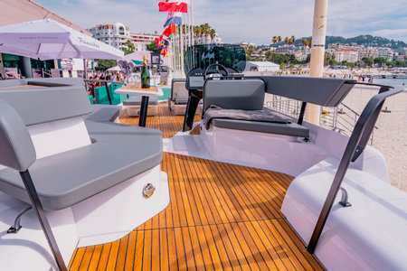 Cannes, France - 10.09.2021: Annual Yacht Show Festival in french riviera. The largest luxury yacht,...