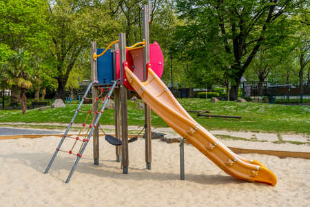 Playground slide in the park. High quality photoの写真素材