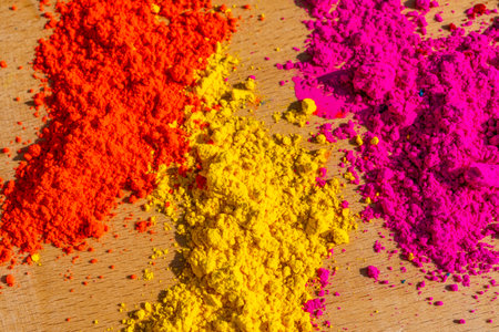 Bright colours for holi festival on the table, colourful Gulal. High quality photoの写真素材