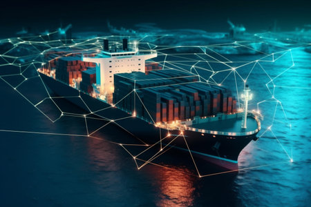 Global Logistics international delivery concept, World map logistics and supply chain network...