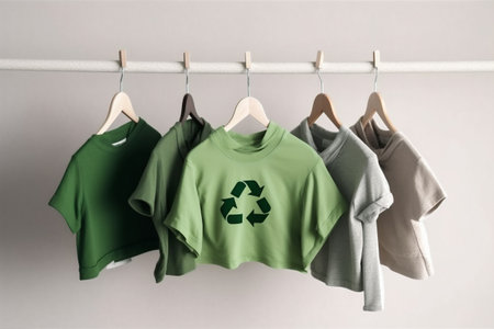 Recycling Products Concept. Organic Cotton Recycling Clothes. Zero Waste Materials. Environment...