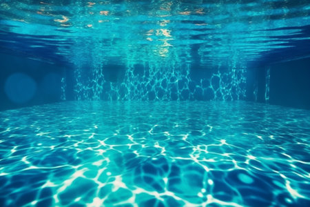Abstract clean underwater swimming pool background. Generative AI.の写真素材