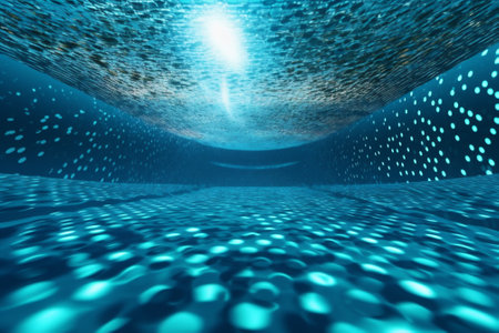 Abstract clean underwater swimming pool background. Generative AI.の写真素材