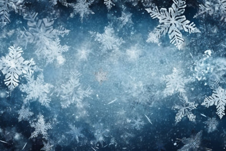 Snow texture Snowflakes , macro close-up. Christmas background concept. High quality illustration. Generative AI.の写真素材