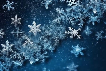 Snow texture Snowflakes , macro close-up. Christmas background concept. High quality illustration....