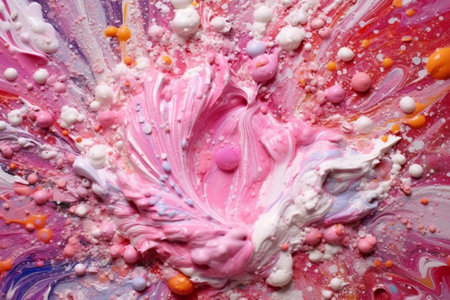 A closeup photograph of acrylic paint pink peony clair colors motion flowing down, abstract colors, liguid acrylic. Generative AI.の写真素材