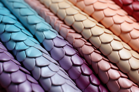 A light pastel glitter crystal background made from crocodile skin pattern. AI Generative.