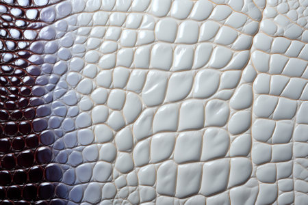 Texture of genuine patent leather close-up, pastel colors, luxury skin reptile, trendy background. AI Generativeの写真素材
