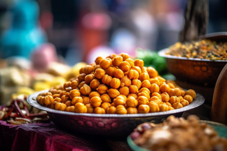 A macro close up of a traditional indian food on the indian market, insane details, hyper quality, product view, AI Generative.の写真素材