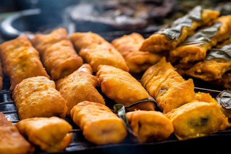 A macro close up of a traditional indian food on the indian market, insane details, hyper quality, product view, AI Generative.の写真素材