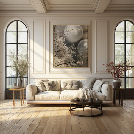 Classical French style interior design, in Luxury Home with Open Concept Floor Plan. Elegant...