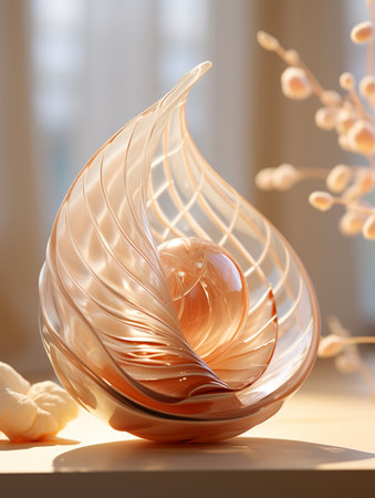 Sea shells on golden sand. Sea water background, tropical island ocean beach. AI Generative.の写真素材