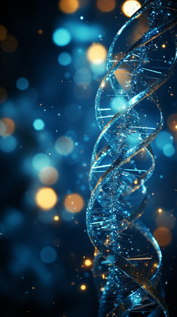 DNA molecules on the beautiful backdrop. AI Generative.の写真素材