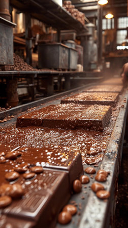 Making chocolate in the chocolate factory. AI Generative.の写真素材