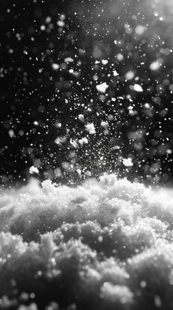 Beautiful monochrome bokeh blurred background defocused lights. AI Generative.の写真素材