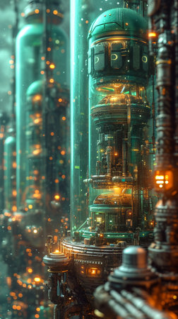 Digital data flow on road in concept of cyber global communication. Vision of fast speed transfer to show agile digital transformation. Futuristic background. AI Generative.の写真素材