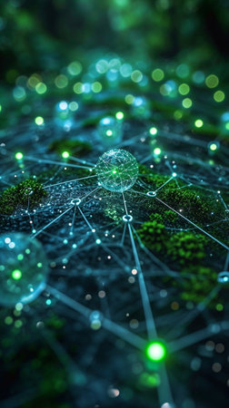 Digital data flow on road in concept of cyber global communication. Vision of fast speed transfer to...