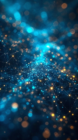 Digital data flow on road in concept of cyber global communication. Vision of fast speed transfer to...