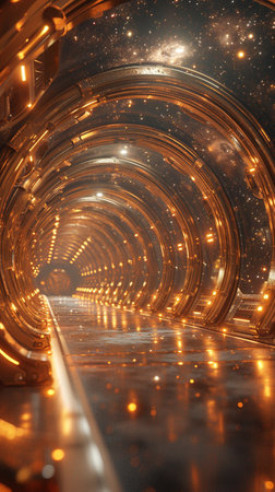 Digital data flow on road in concept of cyber global communication. Vision of fast speed transfer to show agile digital transformation. Futuristic background. AI Generative.の写真素材