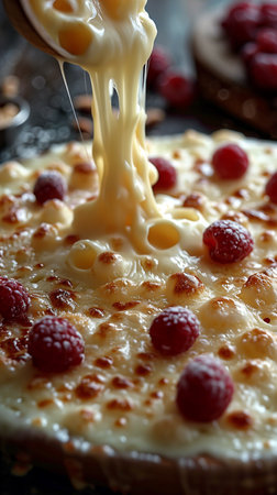 Pizza slices golden baked oven, delicious melted cheese. AI Generative.