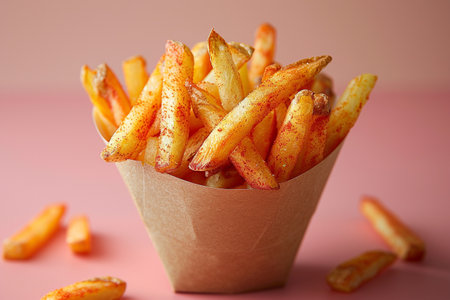 Product photo of french fries, studio light, photorealistic, hyperrealistic. High quality photo....
